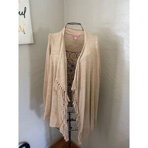 Lilly Pulitzer Cardigan oatmeal color EUC size L